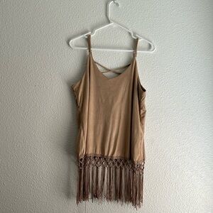 Wrangler tan tassel shirt